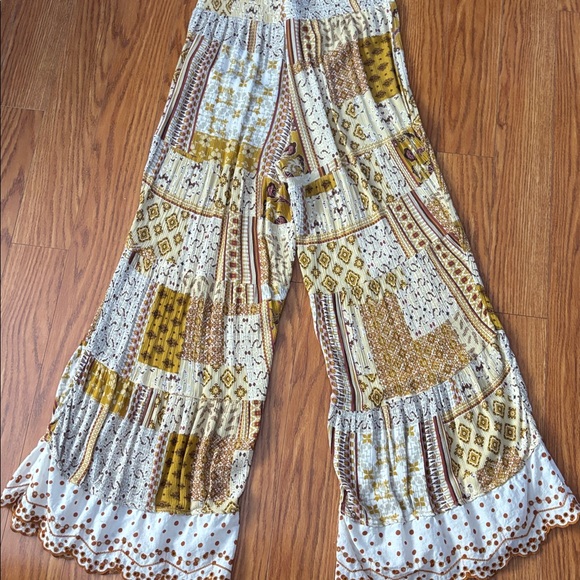 EASEL BOHO HIPPIE FESTIVAL FLOWY WIDE LEG PANTS - Picture 9 of 9